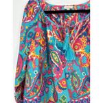 Talbots Fiesta Paisley Tassel Cotton Popover Top Blouse Size 1X Colorful Artsy Photo 2