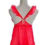 Victoria's Secret Y2K Pink Ruffle Lingerie Babydoll Slip Top Size Medium Coquette Photo 4