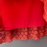 Ultra Pink  Women's Crochet Lace Skirt Size Med Coral Ombre Lined‎ Knee Length Photo 4