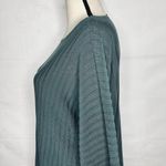 Eileen Fisher  Tencel Lyocell Sweater Top M Slate Green Ribbed Long Sleeve Photo 4
