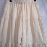 SheIn Breezaya High Waist Flare Leg Pants Cream Textured Pants, Size Large Photo 3