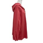 LOGO By Lori Goldstein LOGO Lori Goldstein Tie-Front Hoodie Sweatshirt Pockets Coral Pink size Large Photo 4