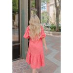 ✨AMORA RED EYELET EMBROIDERED MIDI DRESS✨ Pink Photo 7