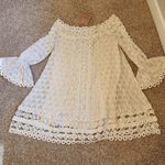 Anthropologie NWT Champagne & Strawberry off-the-shoulder lace dress Photo 2