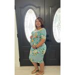 Yumi Kim Blue Floral Printed Mini Short Sleeve Scoop Maternity Dress sz S Photo 12