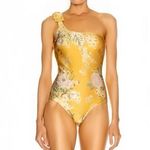 Zimmermann NWOT  Amelie Bow Swimsuit One Shoulder Amber Floral Size 2 Photo 0