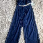 Navy Ruffled Cami Top and Wide Photo 5