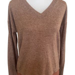 Hem & Thread Lace Inset Crochet Back Super Soft Pullover Long Sleeve Top Small Photo 0