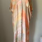 Vintage 1990s tie dye silk dress with braided belt Photo 1