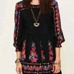 Free People  Age‎ Of Aquarius Boho Black Floral Mini Dress Size 2 NWT Photo 0