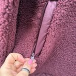 Athleta Cozy Sherpa Snap Sweatshirt Spiced Cabernet Plum Purple SMALL Photo 2