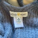 Woven Heart Dusty Blue Cropped  Sweater Size S Photo 5