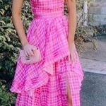 Aje Bungalow Sienna Halter Open Back Tiered Slit Maxi Dress Pink Size 8 Barbie Photo 0