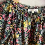 Love Shack Fancy  Nessa Floral Cotton-Silk Long-Sleeve Top Night Sky Glow Photo 8