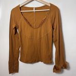 Free People  Top Bit of Lace Layering Autumn Pearl Burnt Orange Boho Peasant M Photo 1