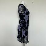 TESSUTO Floral Dress SMALL black PURPLE short sleeves Photo 5