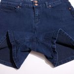 L.E.I High Rise Tatum Denim Stretch Jean Shorts 11 Juniors Dark Wash Indigo Photo 2