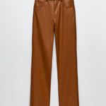 ZARA Faux Leather Straight Leg Pants Photo 0