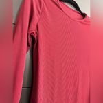 Burgundy Long Sleeve Ribbed Stretch Fitted Women’s Shirt Sz M NWOT Size M Photo 5