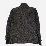 Etcetera zip up wool/leather sweater Jacket black Women’s size medium pockets Photo 2