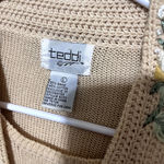 Vintage Teddi Cardigan Sweater Embroidered Cottagecore Grandma womens sz L Size L Photo 2