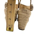 Marc Fisher Sakae Leather Wedge Slingback Espadrille Sandals Soft Gold Size 9W Photo 8