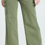 Paige NWT  Carly Cargo Wide Leg Jeans in Vintage Ivy Green ~ Size 25 💛🍄 Photo 0