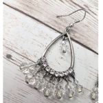 Silver Tone & Clear Dangle Earrings For Pierced Ears *Some Missing Dangles* Photo 2