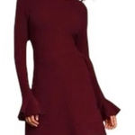 Lulus Favorite Tune Faux Wrap Sweater Dress in Burgundy Size Medium Photo 0