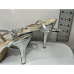Nina Womans  Size 6.5 M Strappy open Toe Slingback Silver Platform Dress Shoe Photo 3