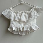 Majorelle Revolve  Julianna White Eyelet Lace Off The Shoulder Blouse Size Small Photo 4