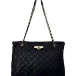 DKNY  Black Leather Quilted Convertible Shoulder Bag or Crossbody Bag Photo 0