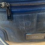 L.A.M.B. Gwen Stefani Domed Croc Embossed Blue Leather Bag Photo 5