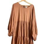 ELF HANDMADE long sleeve Thalia tiered midi dress Orange Size XXL Photo 5