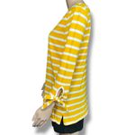 Old Navy Womens T Shirt Top Boat Neck Pullover Tunic Striped White Yellow Medium Photo 3