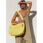 Free People MOVEMENT Large Quilted Carryall Tote Bag Purse Yellow Sour Citrus Photo 1