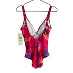 Gottex Paradise V-Neck Floral One Piece 14 Pink Swimsuit Photo 4
