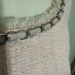 Karl Lagerfeld NWT  Blush Pink Tweed Textured Mini Dress Silver Chain Trim New Photo 5