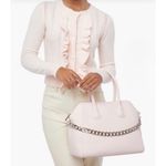 JustFab  Pastel Pink Faux Leather Satchel Bag Silver Chain Handle OS Photo 1
