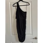 EXPRESS  One Shoulder Ruched Bodycon Midi Dress Black Size M Photo 1