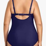 Aqua Eve Plus Size Swimsuit for Women Tummy Control One Piec... Blue Photo 1