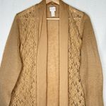 Chico's ‎ Luxe Lace Harriet Cardigan Sweater Camel Womens Size 1 (M/8) Wool Mohair Photo 1