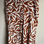Spanx  On-the-Go Slim Ankle Pant Brown White Clay Zebra Print Pull On Womens M Photo 0
