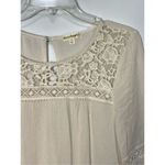 love on a hanger Women's Bell Sleeve Boho Rayon Lace Blouse Cream Medium Photo 1
