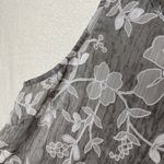 Entro  Floral Sleeveless Tiered Peplum Tank Top Gray Small Layered Criss-Cross Photo 4