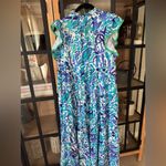 Umgee  maxi dress lilly Pulitzer print watercolor ruffle short sleeve tiered Photo 7