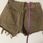 Levi's Vintage Levi’s 501 Olive Green Distressed Denim Cutoff Shorts Size 28 (26”) GUC Photo 6