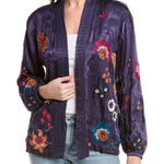 Johnny Was  Workshop  Floral Embroidered Purple Kimono Jacket Photo 0