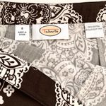 Talbots Skirt Brown White Paisley Floral Cotton A-Line Flare Circle Skirt Size 8 Photo 1