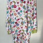 Dr. Seuss  Grinch adult XL Pajama Set - White and Green Photo 0